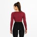 BB Bowery Cropped LS - Sangria Red