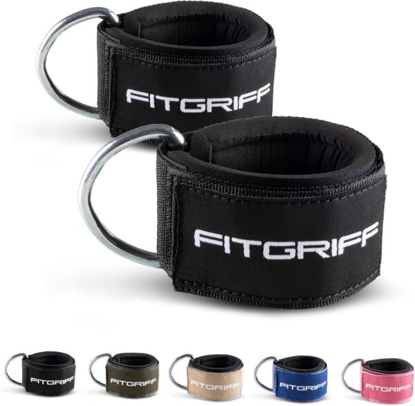 Fitgriff® foot straps (heavily padded) – for fitness training at the cable pull – ankle straps for men and women.