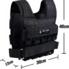 5BILLION FITNESS Monstervest Weighted Vest of 1 kg - 20 kg Weight Reflective Vests for Weight Training Strength Training Removable Exercise Adjustable Nylon Strap with Velcro Fastening Black