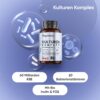 Culture Complex with 60 Billion CFU - 20 Bacterial Strains and Organic Inulin - 120 Vegan Capsules - Bacterial Cultures with Bifidobacterium, Lactobacillus Gasseri & Reuteri - 2 Months Supply