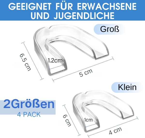 Night Grinding Splint, Teeth Splint, Grinding, Pack of 4, Bite Splint for the Night, Snoring Splint, Teeth Splint, Prevent Bruxism