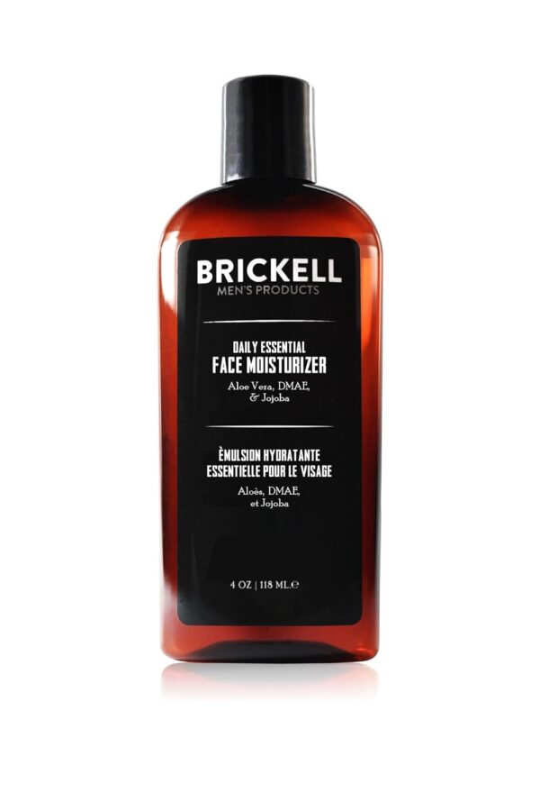Brickell Men's Daily Essential Face Moisturiser - Natural & Organic Moisturising Cream - Men's Face Cream - With Hyaluronic Acid, Green Tea Extract & Jojoba Oil - 118 ml - Fragranced