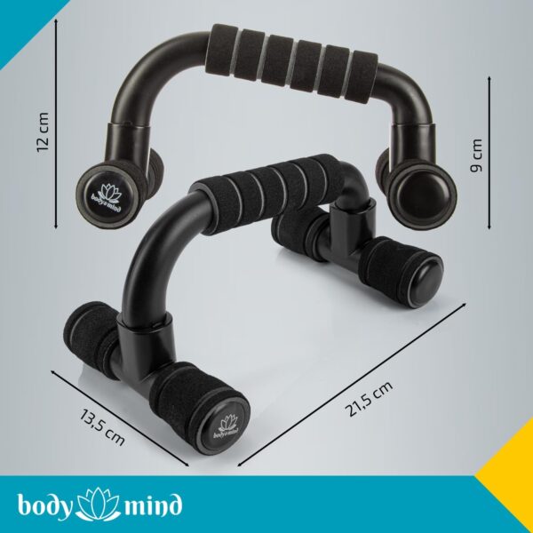 Body & Mind® Push-up Push-Up Handles; Compact Training Grips Fitness Rack for Full Body Training & Effective Push Ups; Strength Training