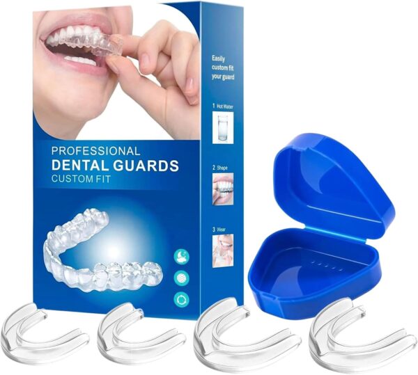 Night Grinding Splint, Teeth Splint, Grinding, Pack of 4, Bite Splint for the Night, Snoring Splint, Teeth Splint, Prevent Bruxism