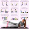 Fitness Bands Set of 5 Resistance Bands with 5 Levels Exercise Bands for Home Fitness, Stretching, Strength Training, Physiotherapy, Pilates, Yoga, Elastic Workout Bands for Women