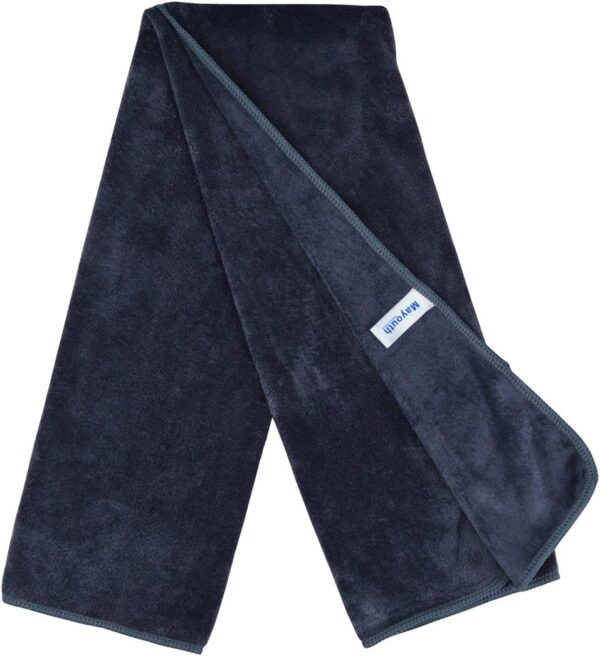 MAYOUTH Microfibre Towel Set for Sauna Fitness Sports Quick-Drying Microfibre Unisex Sports Towel Black + Blue + Grey 40 cm x 80 cm