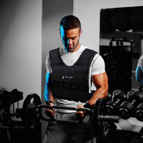 5BILLION FITNESS Monstervest Weighted Vest of 1 kg - 20 kg Weight Reflective Vests for Weight Training Strength Training Removable Exercise Adjustable Nylon Strap with Velcro Fastening Black
