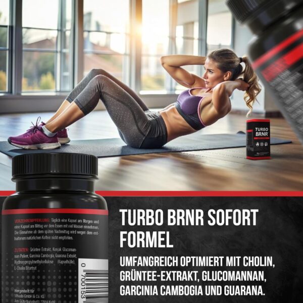 71BAzYcPfwL._AC_SL1500_.jpg BRNR Turbo BRNR Instant Metabolism Formula with Choline, Green Tea Extract, Glucomannan, Garcinia Cambogia, Guarana, 120 Capsules