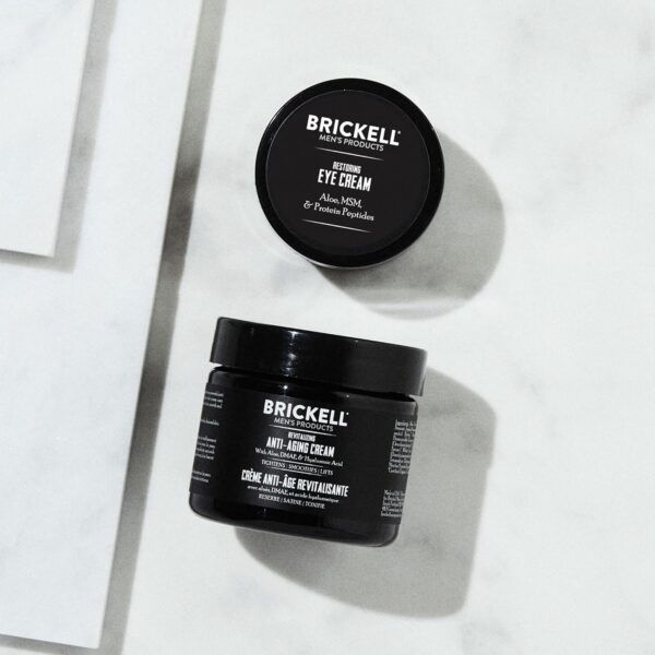 Brickell Men's Ultimate Anti Ageing Routine - Night Cream & Eye Cream Against Wrinkles and Dark Circles - Anti-Wrinkle Cream Against Bags & Swollen Eyes - Natural & Organic - Unscented