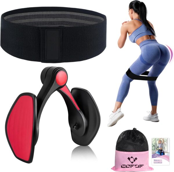 Thigh Trainer 28-38 lb Pelvic Floor Trainer Women's for Women Leg Press, Multifunctional Arm and Leg Trainer Trimmer, Buttock Trainer with Resistance Bands Fitness Band Booty Sport