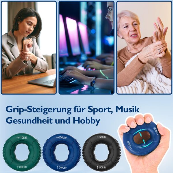 FitBeast Grip Strength Trainer, Finger Trainer, Forearm Strengthener, 9-Piece Set, Targeted Strength Hand Muscle Trainer, Relief & Recovery