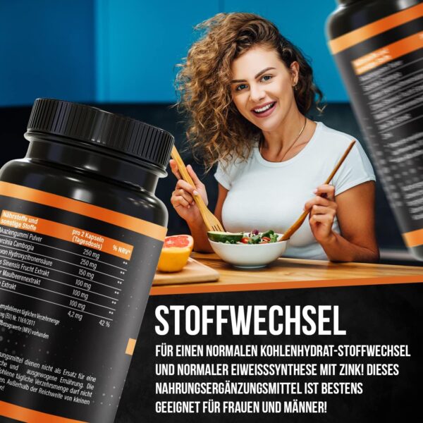 BRNR Quick BRNR Fast Formula 6-in-1 with Garcinia Cambogia, Metabolism Formula with Zinc, 120 Capsules