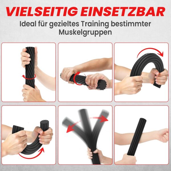 FUNFLEX Flexible Resistance Bar, Set of 3, 3 Resistance Tennis Elbow Bar, Grip Strength Training, Fitness Resistance Bar, Forearm & Wrist Strength Training