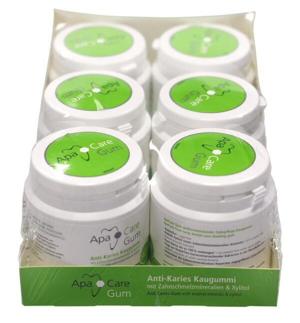 ApaCare Gum Anti-Caries Chewing Gum with Enamel Minerals | 6 Tins