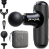 Bob and Brad Q2 Mini Massage Gun, Pocket Size Deep Tissue Percussion Massager, Ultra Small & Portable Quiet Massage Gun with Carry Bag for Muscle Relaxation, Black