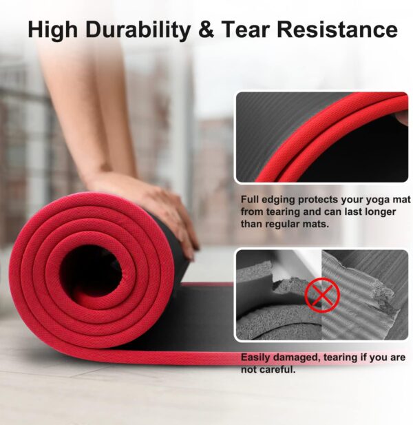 Ativafit Phthalate-Free Yoga Mat, Non-Slip and Joint-Friendly Sports Mat for Yoga /Pilates, Sports Fitness Mat, Gym Mat with Carry Strap, Pilates Mat, 183 x 61 x 1 cm, Training Mat