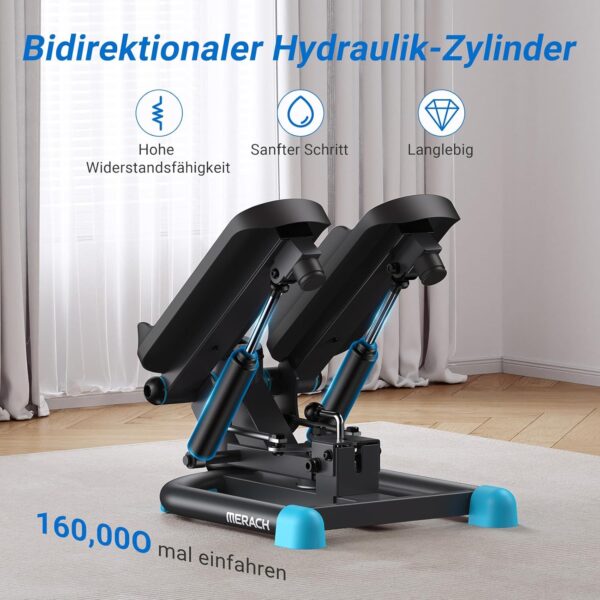 MERACH Mini Stepper für Zuhause, Swing Stepper mit 150 kg Belastung und Widerstandsbändern, Twist Stepper für effektives Bein/Arm/Butt Training, Fitnessgerät für Home Office