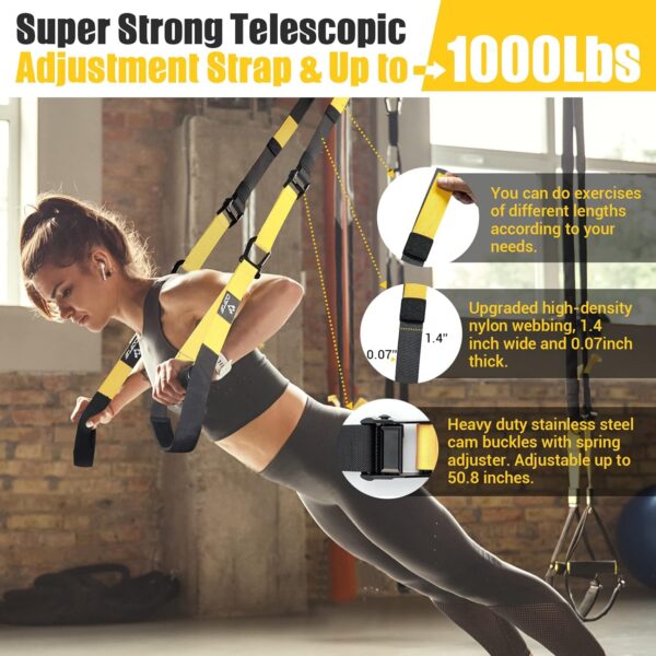 Sling Trainer, Sling Trainer for a Full Body Workout, Sling Trainer for Home with Large Handle Door Anchor Attachment Carry Bag, Exercise Instructions for Homegym