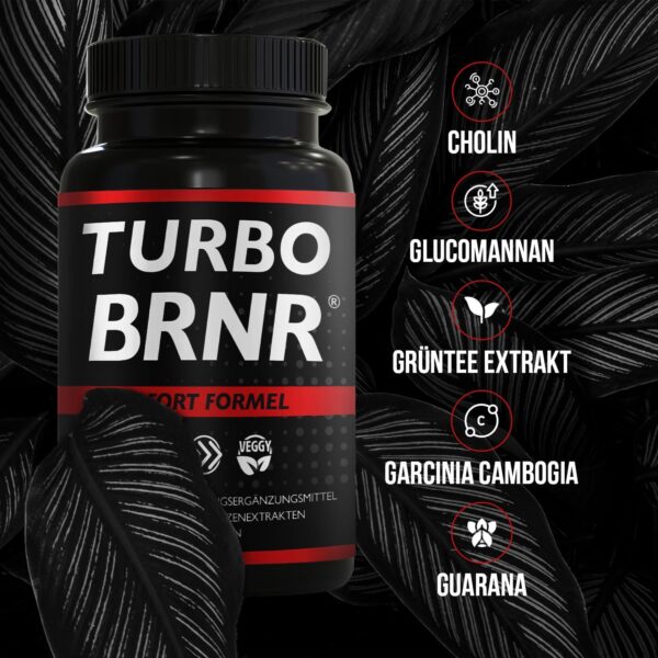 71VMKApgd1L._AC_SL1500_.jpg BRNR Turbo BRNR Instant Metabolism Formula with Choline, Green Tea Extract, Glucomannan, Garcinia Cambogia, Guarana, 120 Capsules
