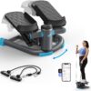 MERACH Mini Stepper für Zuhause, Swing Stepper mit 150 kg Belastung und Widerstandsbändern, Twist Stepper für effektives Bein/Arm/Butt Training, Fitnessgerät für Home Office