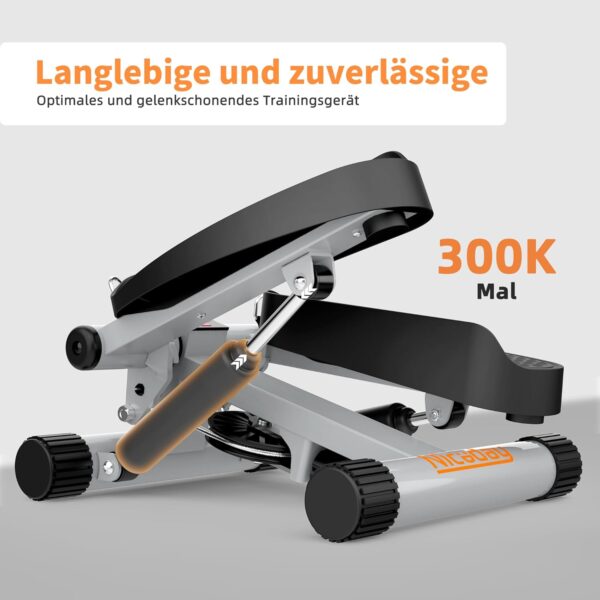 Niceday Mini Stepper for Home | Up-Down Swing Stepper with Power Ropes | Stepper Home Trainer with LCD Display | 2 in 1 Training Device up to 100 kg | Leg / Arm Trainer, Home Fitness Exercise