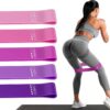 Fitness Bands Set of 5 Resistance Bands with 5 Levels Exercise Bands for Home Fitness, Stretching, Strength Training, Physiotherapy, Pilates, Yoga, Elastic Workout Bands for Women