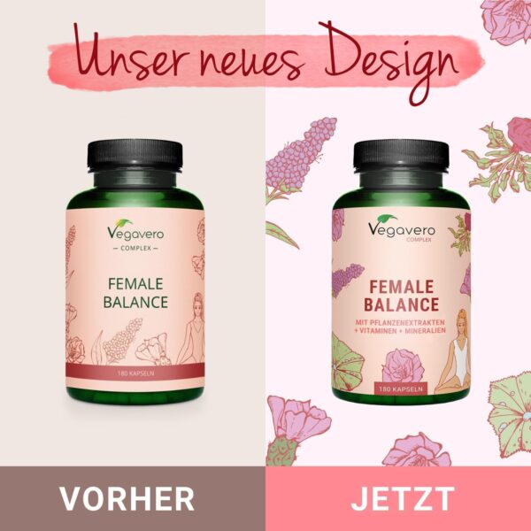 71dsGdov9IL._AC_SL1500_.jpg Vegavero Female Balance, 180 Capsules, Monk Pepper, Women's Coat, Iron, Quatrefolic Folic Acid, Actrisave, Cycle Balance, Vegan, No Additives