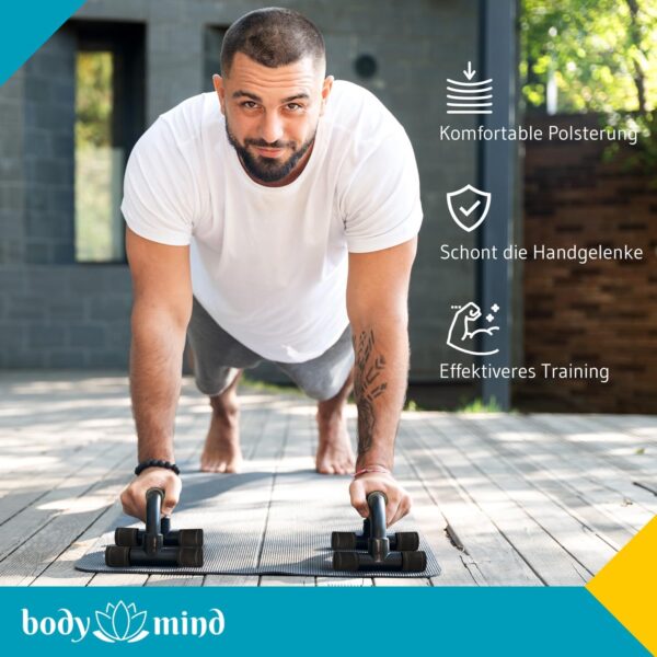 Body & Mind® Push-up Push-Up Handles; Compact Training Grips Fitness Rack for Full Body Training & Effective Push Ups; Strength Training