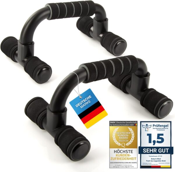 Body & Mind® Push-up Push-Up Handles; Compact Training Grips Fitness Rack for Full Body Training & Effective Push Ups; Strength Training