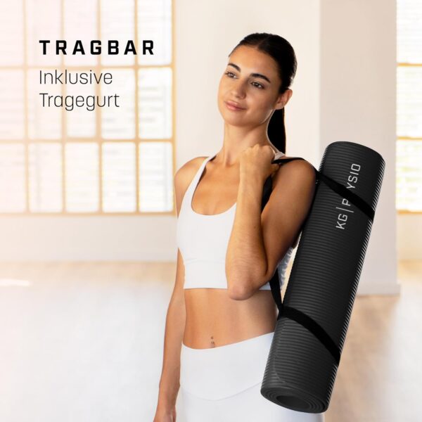 71l1Hiup-CL._AC_SL1500_.jpg KG Physio non-slip yoga mat with shoulder strap - gymnastics mat for yoga, home training, HiiT and Pilates - fitness mat, sports mat, yoga mat non-slip, 183cm x 60cm x 8mm