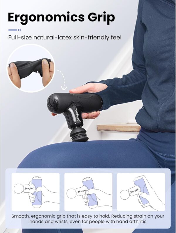 Bob and Brad Q2 Mini Massage Gun, Pocket Size Deep Tissue Percussion Massager, Ultra Small & Portable Quiet Massage Gun with Carry Bag for Muscle Relaxation, Black