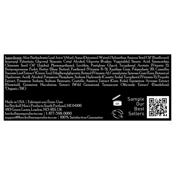 Brickell Men's Retinol Face Moisturiser for Men, Natural and Organic, Anti-Wrinkle Face Night Cream with Retinol and Hyaluronic Acid, Fragrance-Free, 59 ml
