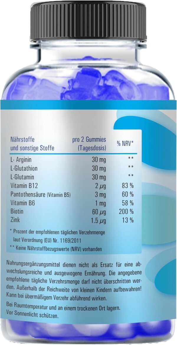 Vihado Blue Men's Gummies - Extra Strong Instant Formula High Dose - with L-Arginine, L-Glutathione, L-Glutamine, 60 Gummies