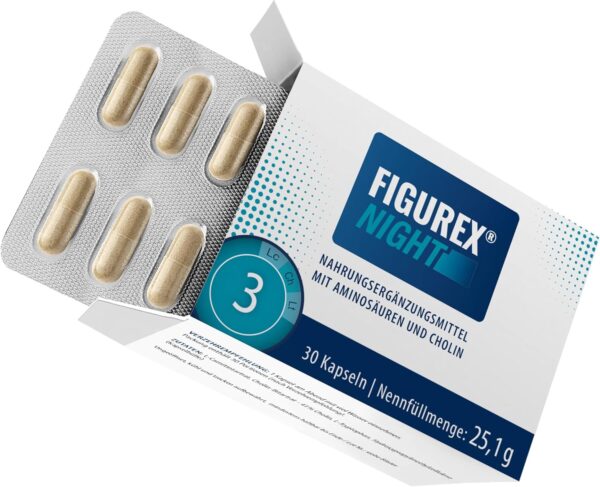 FIGUREX Night Metabolism Capsules with Choline for the Night, Innovative Formula with L-Tryptophan, L-Carnitine, 30 Capsules
