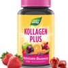 Collagen Gummy Bears with 2500 μg Biotin, Strawberry Flavour, 255 mg Collagen Peptides with Zinc Against Blemished Skin and Silicon, Skin and Hair Vitamins, Vegetarian Vitamin Gummies, Pack of 60