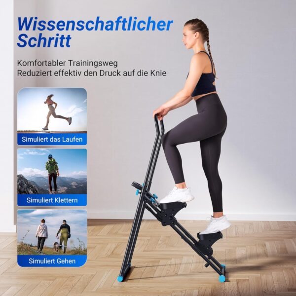 MERACH 2025 Neues Stair Stepper für Home Gym Übung,Vertical Climber Maschine für Ganzkörper-Workout,Compact Folding Cardio Übung Climber mit erweiterten Schrittweite,verstellbare Lenker & Pedale