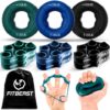 FitBeast Grip Strength Trainer, Finger Trainer, Forearm Strengthener, 9-Piece Set, Targeted Strength Hand Muscle Trainer, Relief & Recovery