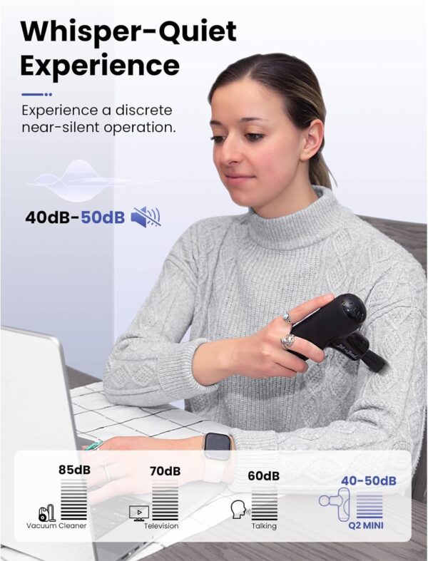 Bob and Brad Q2 Mini Massage Gun, Pocket Size Deep Tissue Percussion Massager, Ultra Small & Portable Quiet Massage Gun with Carry Bag for Muscle Relaxation, Black