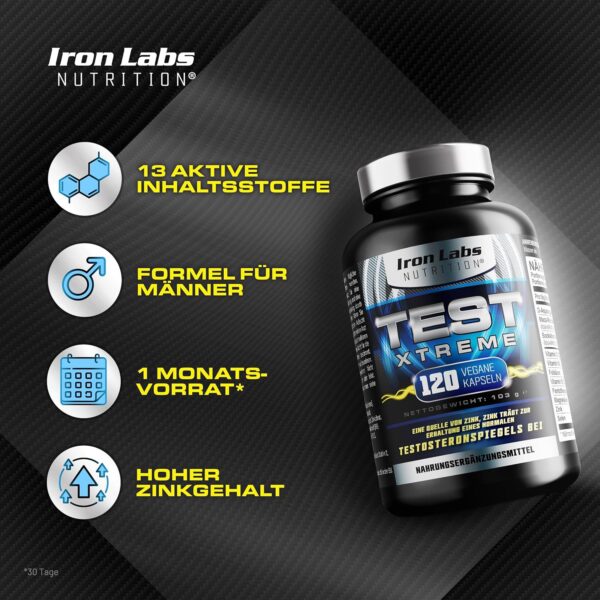 Test Xtreme: Testosterone Booster – Muscle Growth & Strength (120 Tablets)