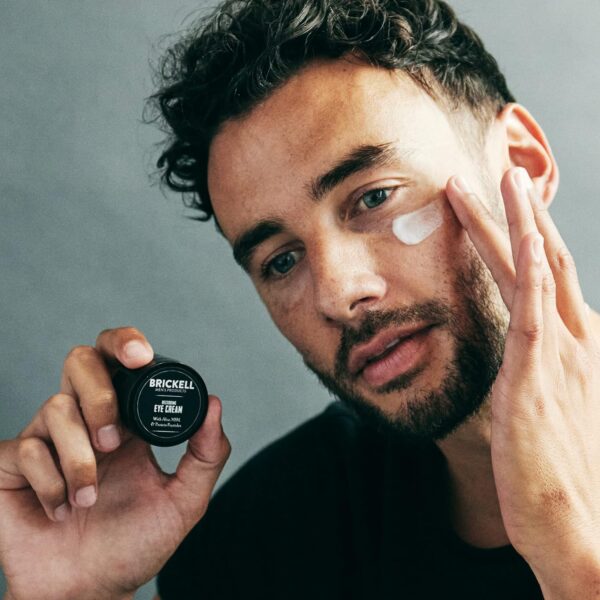 Brickell Men's Products Full Defense Anti-Aging Routine, Night Face Cream, Vitamin C Day and Night Serum, Moisturiser w/SPF and Eye Cream, Natural and Organic, Scented