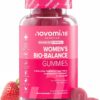 Probiotics Women - With Calcium & Cranberry for Flora Intima and Gut Health - Vegan and Gluten Free - Intestinal Bacteria Probiotics - 60 Probiotics Gummy Bears - Intestinal Flora Building - Novomins