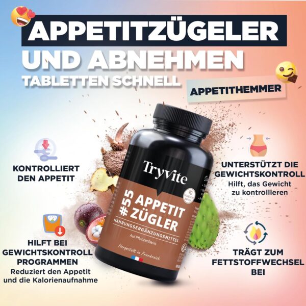 Appetite Suppressant with Glucomannan Capsules | Quick Weight Loss Tablets | Appetite Suppressant Strong Fast Weight | TRYVITE | 90 Capsules