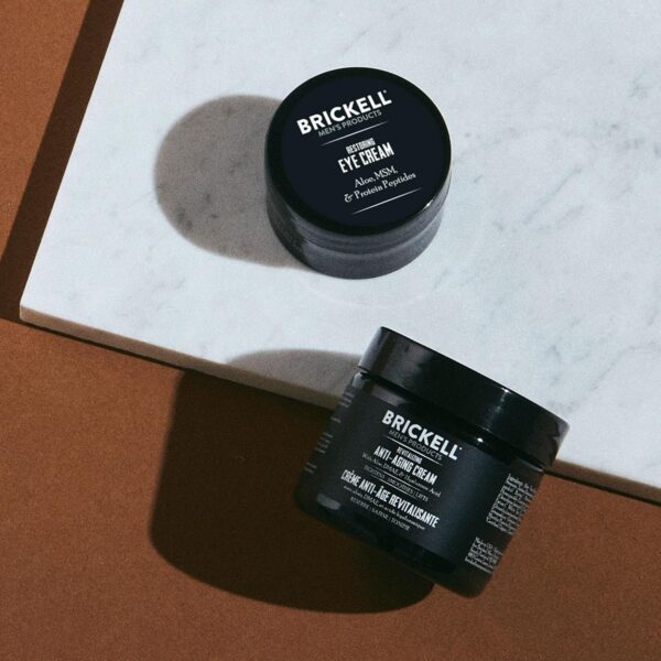 Brickell Men's Ultimate Anti Ageing Routine - Night Cream & Eye Cream Against Wrinkles and Dark Circles - Anti-Wrinkle Cream Against Bags & Swollen Eyes - Natural & Organic - Unscented