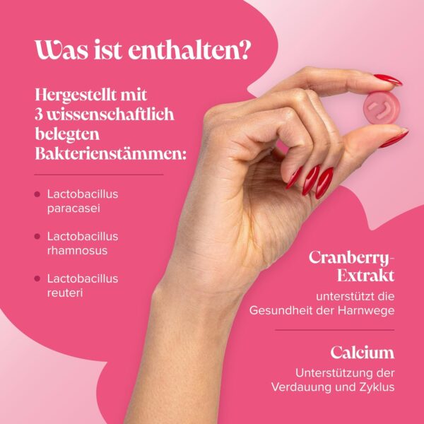 Probiotics Women - With Calcium & Cranberry for Flora Intima and Gut Health - Vegan and Gluten Free - Intestinal Bacteria Probiotics - 60 Probiotics Gummy Bears - Intestinal Flora Building - Novomins