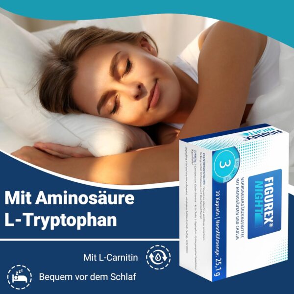 FIGUREX Night Metabolism Capsules with Choline for the Night, Innovative Formula with L-Tryptophan, L-Carnitine, 30 Capsules