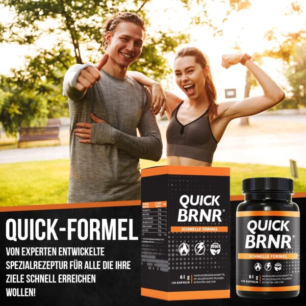 BRNR Quick BRNR Fast Formula 6-in-1 with Garcinia Cambogia, Metabolism Formula with Zinc, 120 Capsules
