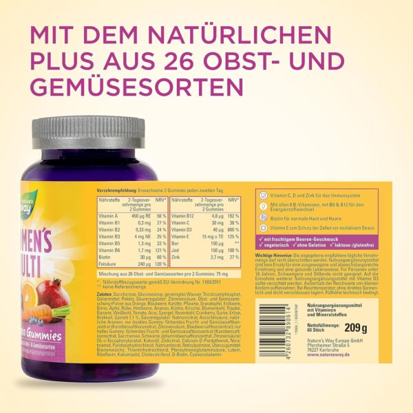 Vitamins for Women Multivitamin Gummy Bears - A-Z Vitamins for Women High Dose - with Folic Acid + Vitamin A C E + B Complex + Biotin as well as Iodine + Zinc - Vegetarian Vitamin Gummies - Pack of 60