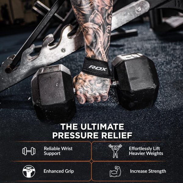 91ZCcRC1BcL._AC_SL1500_.jpg RDX Lifting Straps Strength Training Lifting Straps, 60 cm Long Professional Gym Bodybuilding Deadlift Weight Lifting Accessories, 5 mm Padded Wrist Protection Handle, Fitness Powerlifting Deadlift