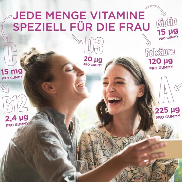 Vitamins for Women Multivitamin Gummy Bears - A-Z Vitamins for Women High Dose - with Folic Acid + Vitamin A C E + B Complex + Biotin as well as Iodine + Zinc - Vegetarian Vitamin Gummies - Pack of 60