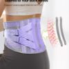 Back Support Belt for Women, 9-Way Back Brace, Ergonomic Lumbar Support with 3D Pad, Kidney Belt for Back Pain, Purple, Size M (Waist: 85-100 cm)